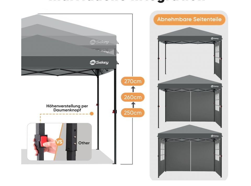 Pavillon 3x3 m – Faltpavillon wasserdicht – Bild 3