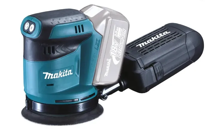 Makita Akku Exzenterschleifer 18V mit Staubfangbox