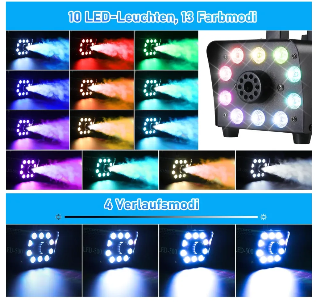 Nebelmaschine mit LED Lichtern und passendem Fluid – Bild 3