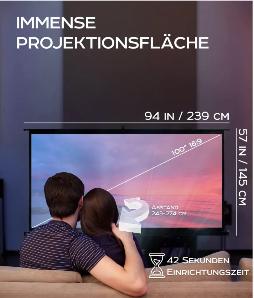 Leinwand auf Füßen, 100 Zoll – Bild 2
