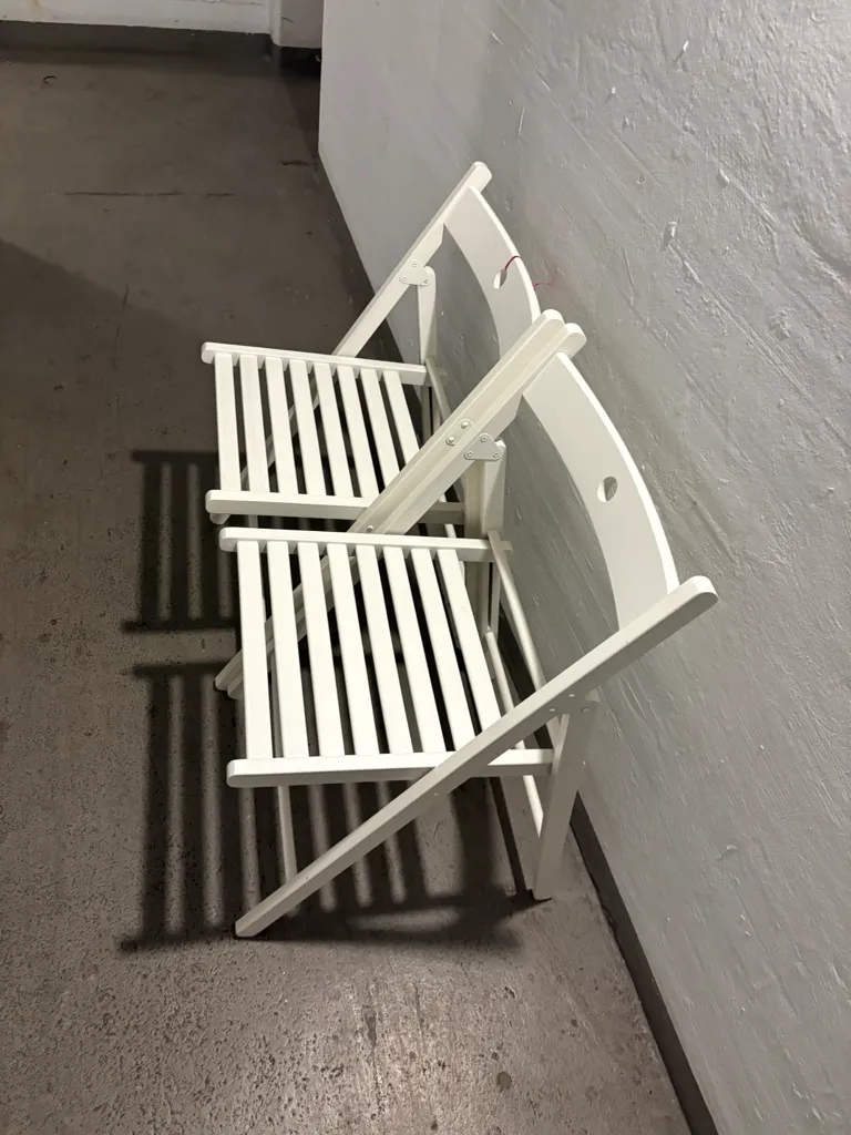 2er-Set weiße Holz-Klappstühle – Bild 3