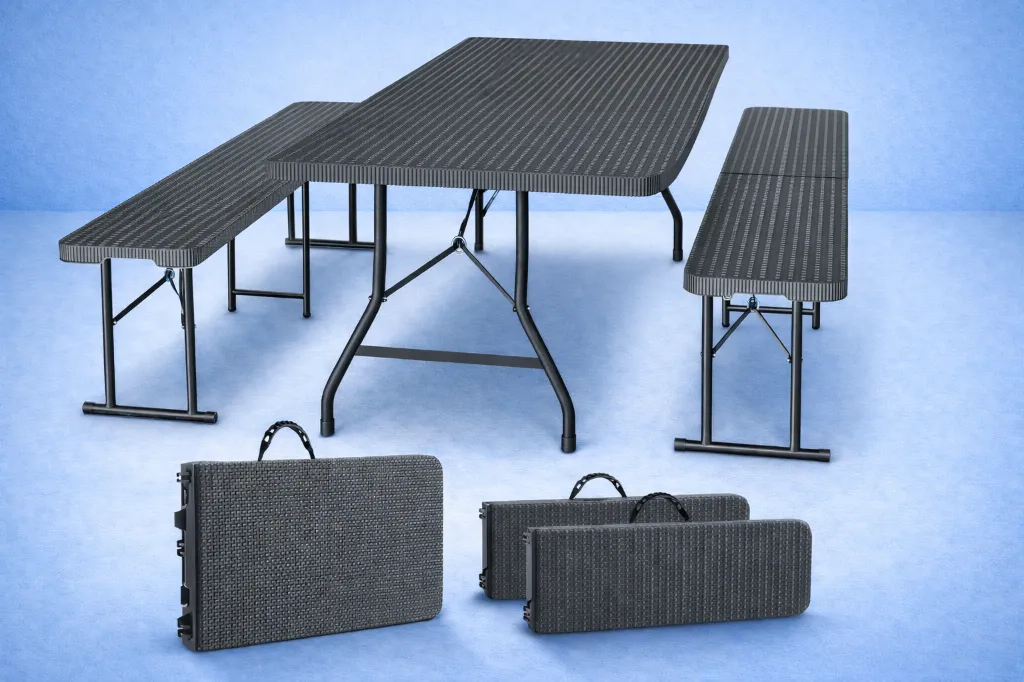 Bierzeltgarnitur 3 teiliges Set – Wasserdicht und klappbar