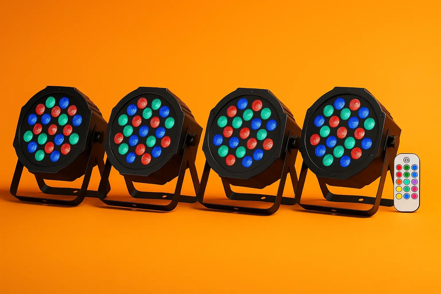 LED Partylichter – 4x RGB LED Par Strahler