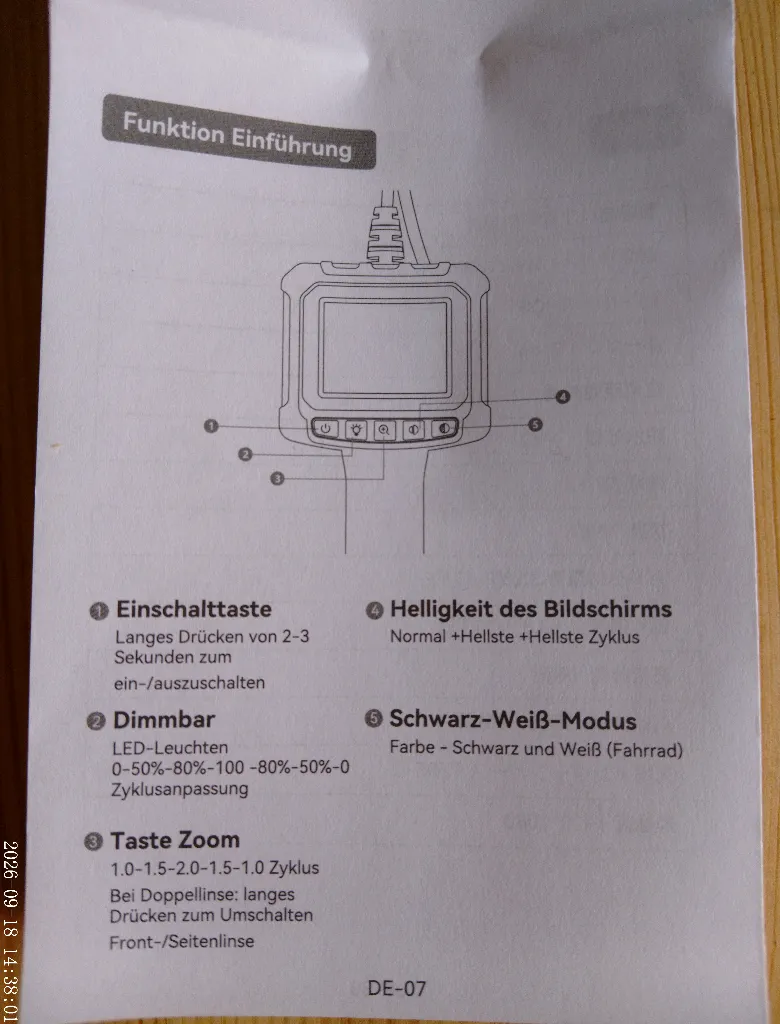 Endoskop HD Inspektionskamera mit Farbdisplay & Dual-Linse – Bild 2