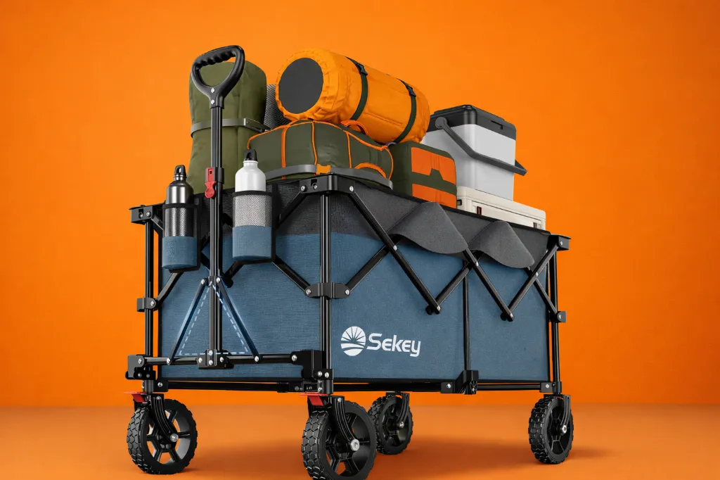 Bollerwagen – 200KG Tragkraft, Faltbarer Bollerwagen Geländetauglich