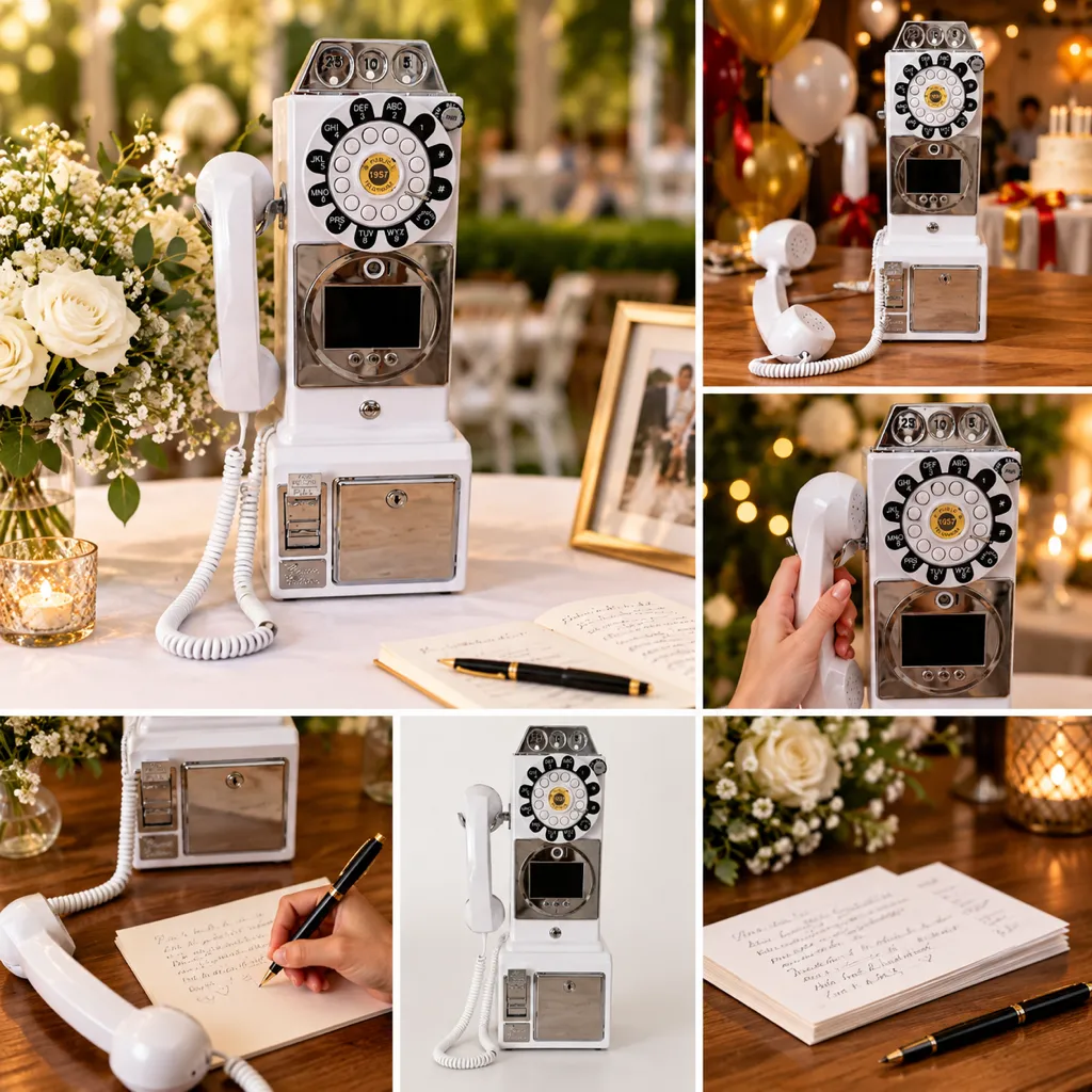 Vintage Audio-& Video-Gästebuch Telefon für Events