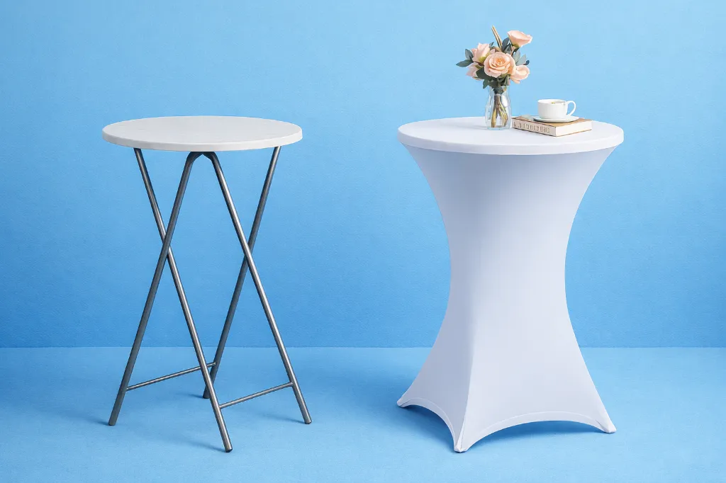 Stehtische – optional mit weißen Hussen