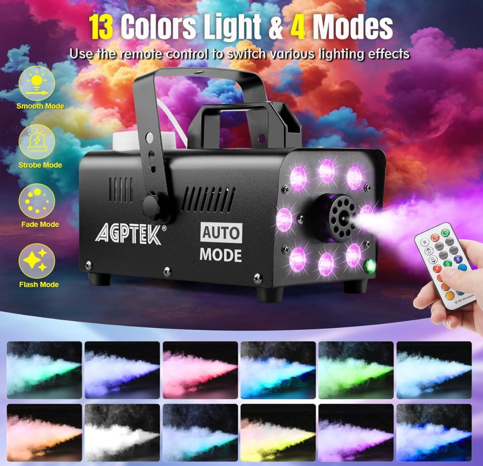 Nebelmaschine mit LED Lichtern und passendem Fluid – Bild 2