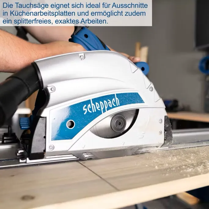 Scheppach PL55 Tauchsäge mit Führungsschienen Set - Special Edition | Handkreissäge / Paneelsäge / Kreissäge im Systainer III T-Loc – Bild 5